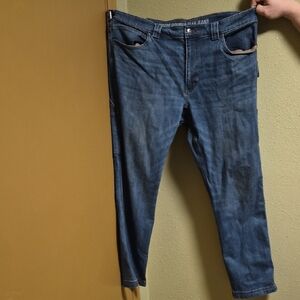 Duluth Trading Co. Slim Straight Men’s Jeans in Dark Blue Wash